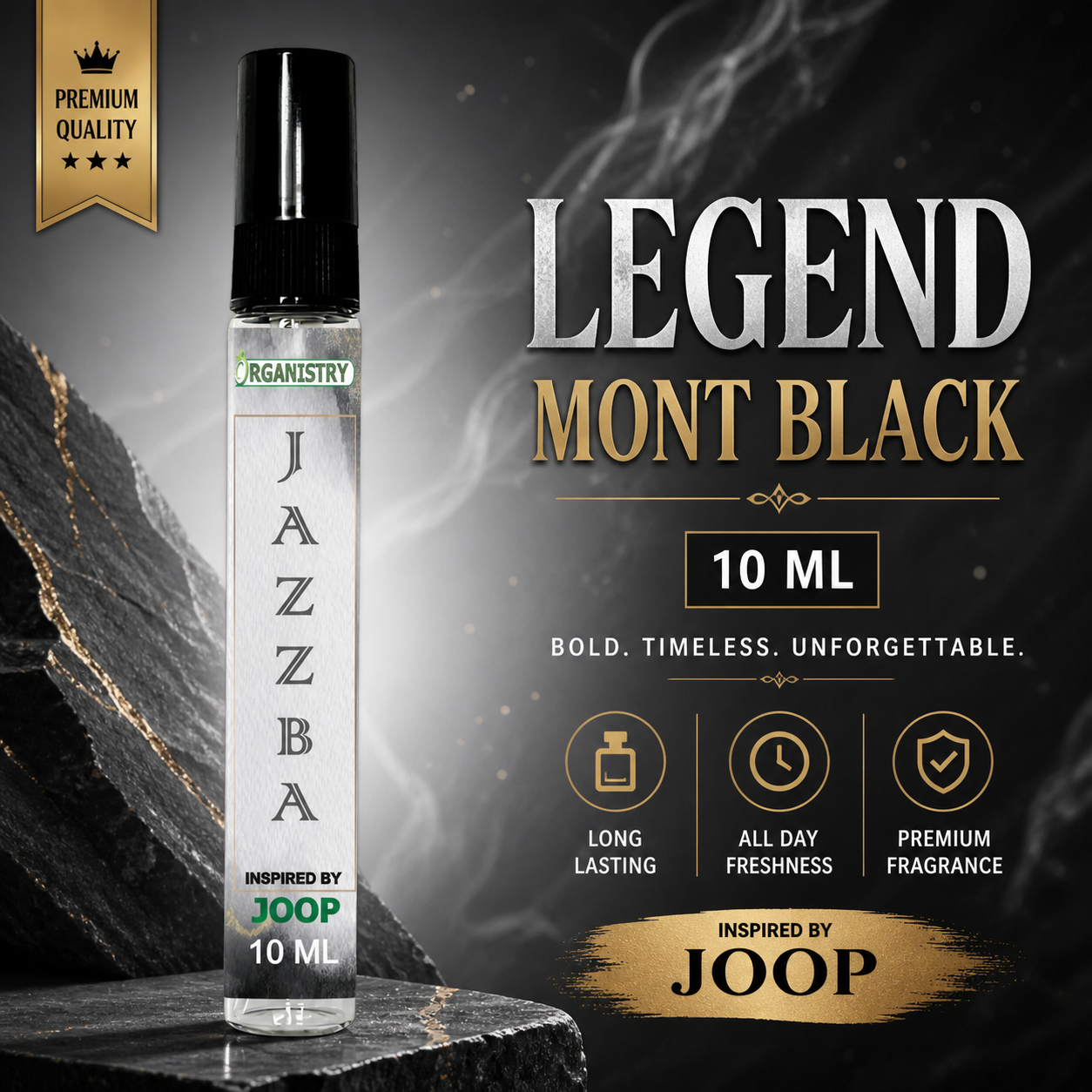 Jazba Legend Mont Black Jazba Perfume – 10ml - Image 1
